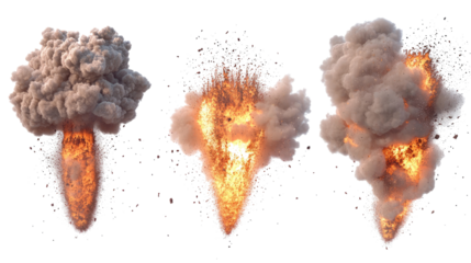 Dynamic Fire Explosion Effects Captured in a Transparent Backdrop Generative AI