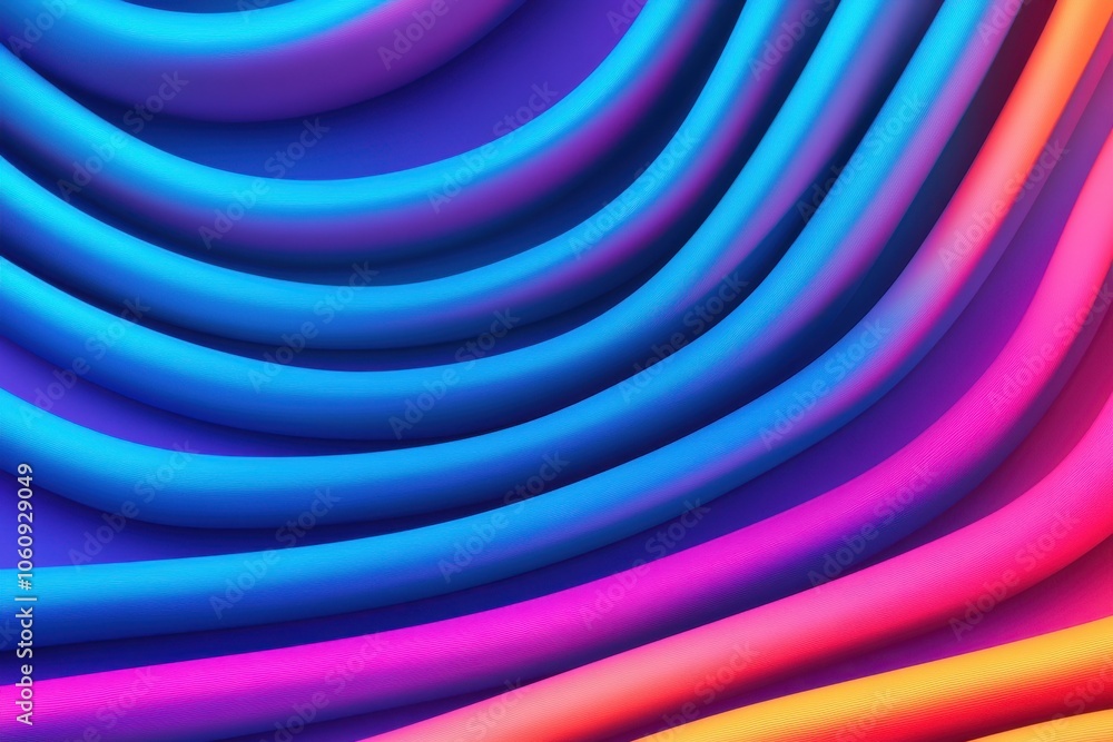 Poster a vibrant composition of flowing colorful waves on a gradient backdrop, creating a dynamic and moder