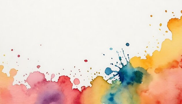 Bright watercolor blots on a white background,Rainbow paint splash background,backgrounds, colors, concepts, exploding, graffiti, horizontal, ink, 568