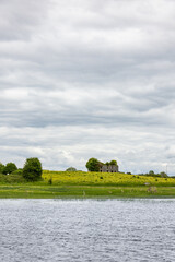 solitary house on river