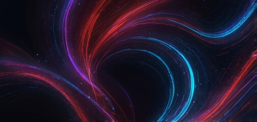 Fototapeta premium Abstract blue and purple and red dynamic background.Futuristic vivd neon swirl lines. Light effect