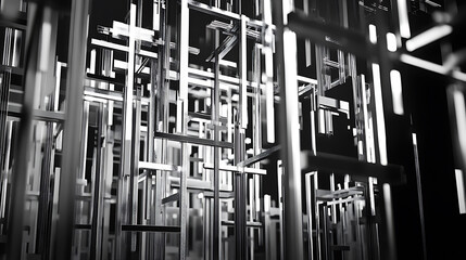 Obraz premium Aluminum profiles, Construction concept, Building site