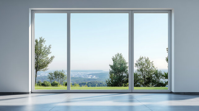 Fototapeta Aluminum profile for windows and doors manufacturing, PVC window or door profile