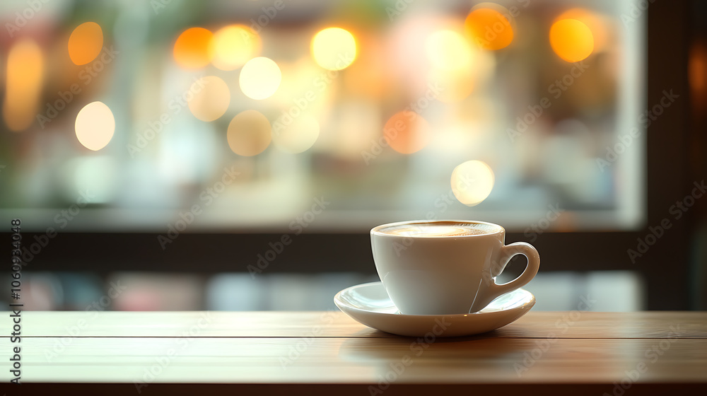 Poster background blurred couter coffee bar resturant cafe, cafe blurred background with bokeh