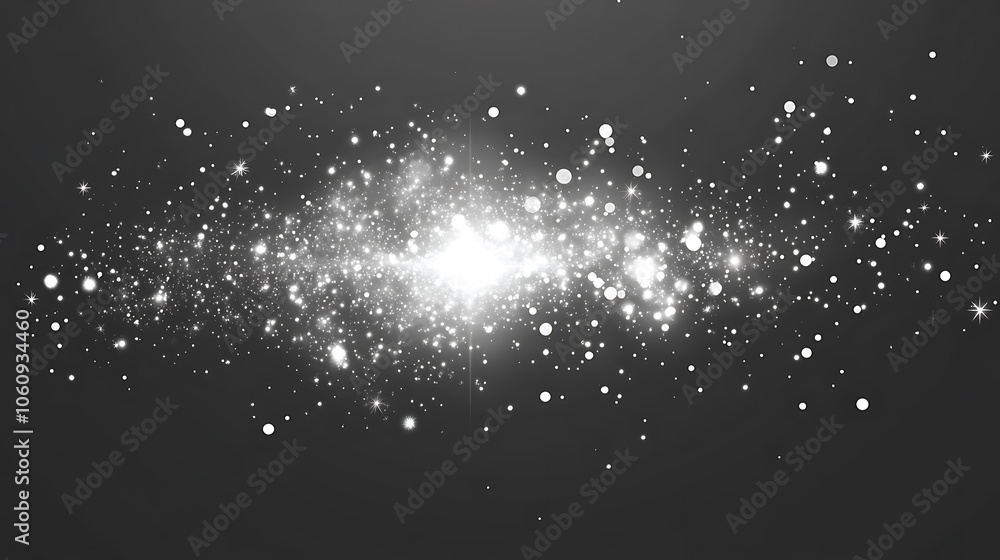 Poster bokeh light lights effect background, white png dust light, background of shining dust glowing light