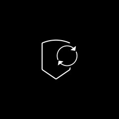 Repeat line icon design illustration on black background.