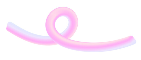 Obraz premium Pastel Pink Abstract 3D object. Wave Isolated on White Background Illustration