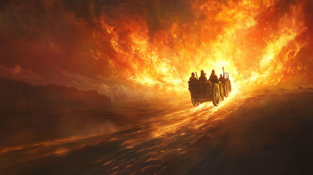 Elijah's chariot of fire Representing divine transport and prophetic power