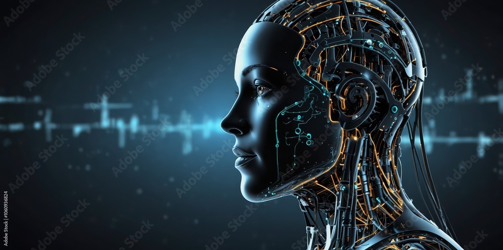 Wall mural artificial intelligence. technology web background. virtual concept