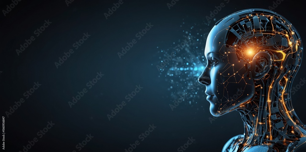 Wall mural artificial intelligence. technology web background. virtual concept