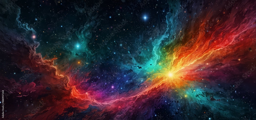 Poster background of a colorful space