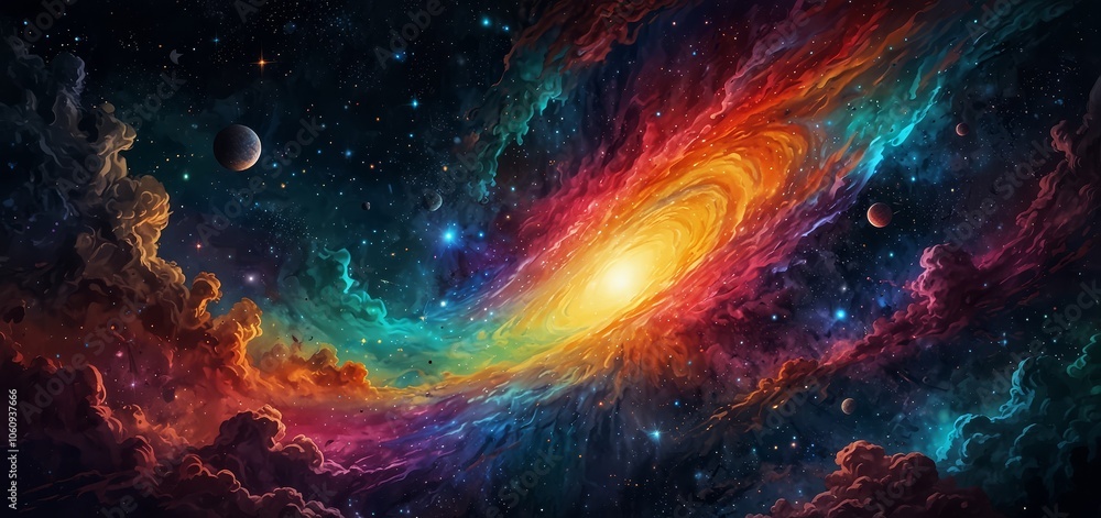 Poster background of a colorful space