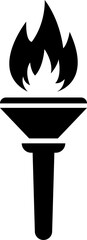 Fire torch icon sign illustration