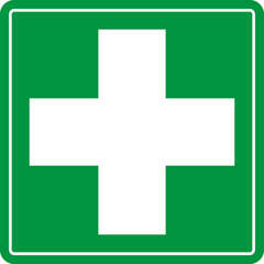 First aid post box point green sign icon