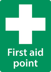 Fototapeta premium First aid post box point green sign icon