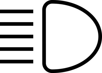Headlight, light indicator dashboard icon. Vector high beam. Car light symbol. icons of vehicle dashboard indicators. Such symbols include high and low beam and adjustable headlight symbol.