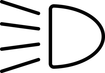 Headlight, light indicator dashboard icon. Vector high beam. Car light symbol. icons of vehicle dashboard indicators. Such symbols include high and low beam and adjustable headlight symbol. © Volodymyr