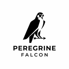 Peregrine falcon eagle hawk bird silhouette logo
