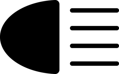 Headlight, light indicator dashboard icon. Vector high beam. Car light symbol. icons of vehicle dashboard indicators. Such symbols include high and low beam and adjustable headlight symbol. © Volodymyr