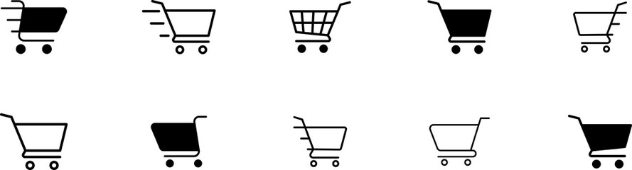 Shopping Cart Icon Vector. Shopping cart illustration for web, mobile apps. Shopping cart trolley icon vector isolated on white background © Volodymyr