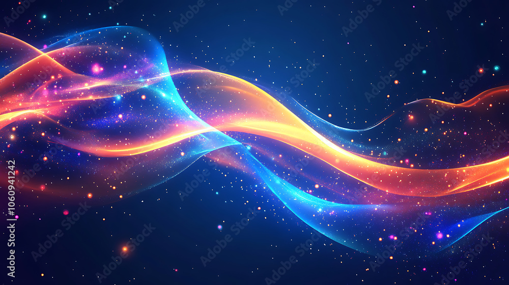 Poster modern abstract high speed movement, colourful dynamic motion on blue background, movement sport pat