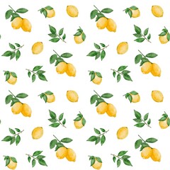 Lemons seamless patterns for fabric design, food patterns, fruits patterns, lemons pattern, kitchen print