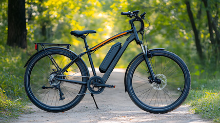Fototapeta premium Modern electric bike with battery