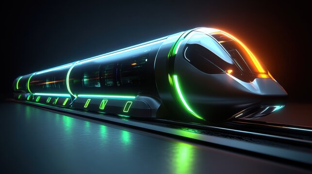 Future Transportation 3D Hyperloop Train with Sleek Design