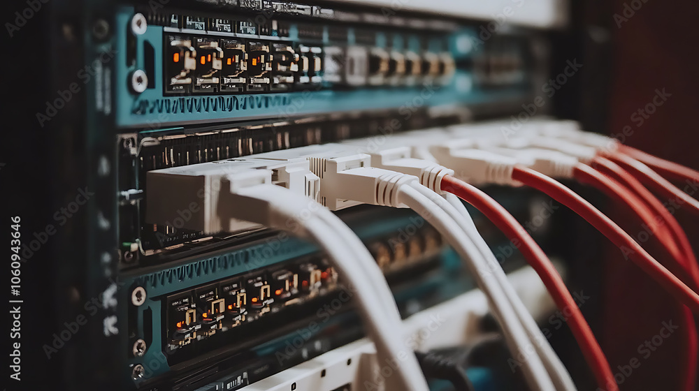 Poster network cables connected in network switches