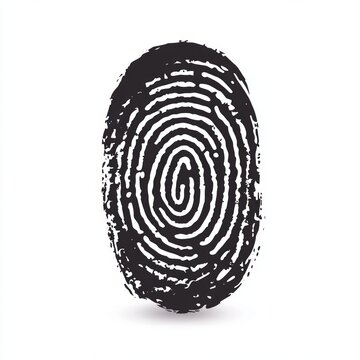 recommend clip art: Black and white fingerprint illustration with a shadow.