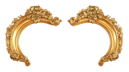 Elegant Golden Baroque Frames in Rococo Styles for Decoration Generative AI