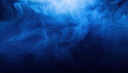 Abstract Ethereal Blue Smoke Swirls in Motion. Dreamy Atmospheric Background for Technology, Creativity, or Meditation Concepts in Modern Visual Art and Digital Design