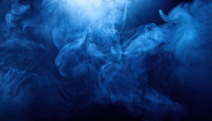Abstract Ethereal Blue Smoke Swirls in Motion. Dreamy Atmospheric Background for Technology, Creativity, or Meditation Concepts in Modern Visual Art and Digital Design