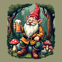 Christmas Gnome T-Shirt Design – Festive Holiday Gnome Man