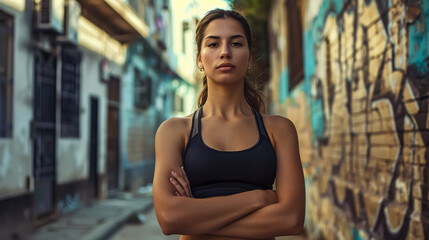 Fototapeta premium Fitness Sport Girl in the Street