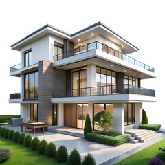 modern house with garden