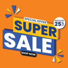 Fototapeta premium blue promotion sale template vector illustration