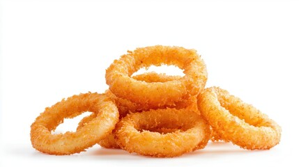 Onion rings isolated on white background