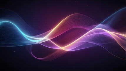 Abstract Background of Glowing, Intertwined Waves with Scattered Lights