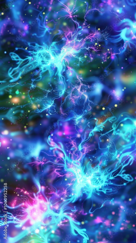 Wall mural abstract background with vibrant colors and light. ai.