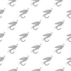 Fly fishing pattern seamless isolated on white background