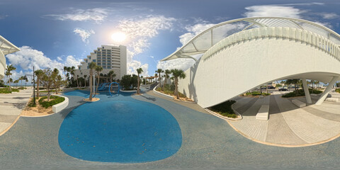 Modern park by the beach 360 spherical photo