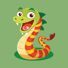 Fototapeta premium Funny snake cartoon,snake with a snake