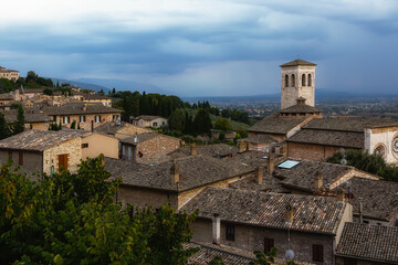 View of the town of Assisi, Umbria, Italy. 