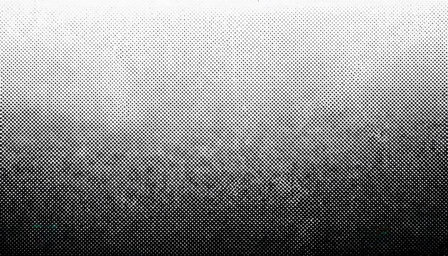 High-Contrast Black and White Halftone Gradient Dots Texture Background. Ideal for Retro Comic Book Effects, Pop Art, Grunge Designs, and Digital Noise Patterns in Graphic Design Projects