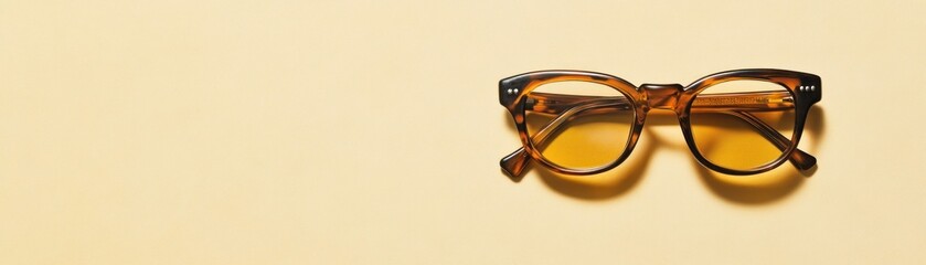 Tortoise Shell Sunglasses with Yellow Lenses on Yellow Background