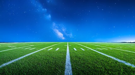 Obraz premium An under-the-stars view of a football stadium