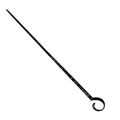 Barbecue skewer. Vector graphics with the image of a metal stick. Black and white hand-drawn illustration. On a white background. A design element for menus, posters, or labels. For cooking recipes.