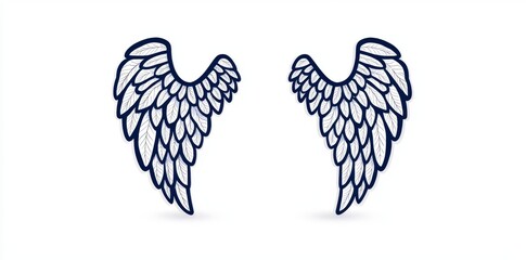 An isolated black wing on a transparent background - Stock photograph