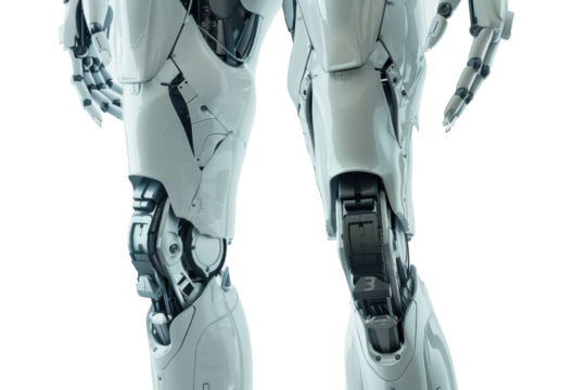 Advanced Robot Knee Joint Isolated on Transparent or White Background